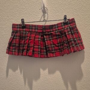 Plaid Red Mini Skirt